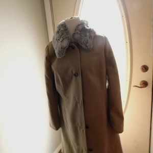 Isaac Mizrahi Live Brand New Wool Coat with Detachable Fur Collar Womens size 14